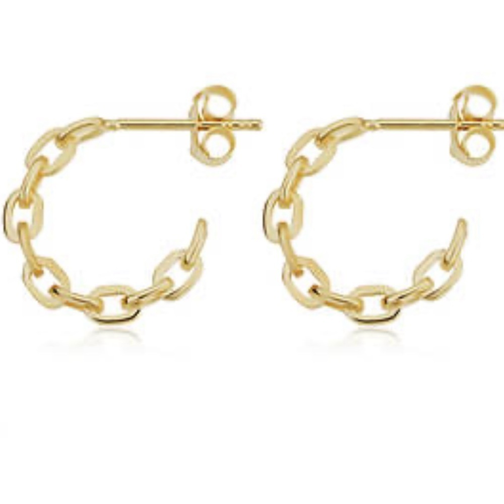Uncommon James Gold Chain Link Hoop Earrings